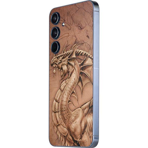 Dragon Parchment by Tom Wood Galaxy A55 5G Skin